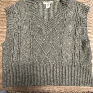 Sincerely Jules Sage Green Cable Knit Sweater Vest